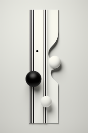 A black and white object with black lines and balls