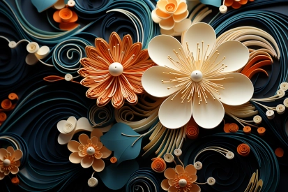 A close up of paper flowers