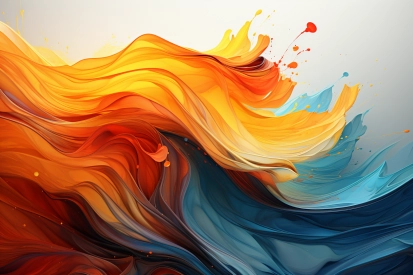 A colorful waves of paint