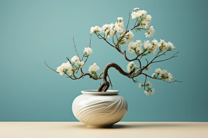 A white flower in a vase