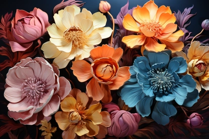 A group of colorful flowers