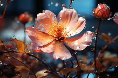 A close up of a flower