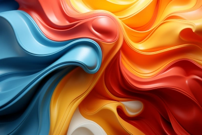 A colorful swirly waves