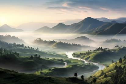 A river running through a valley