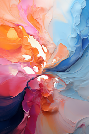 A colorful swirls of paint