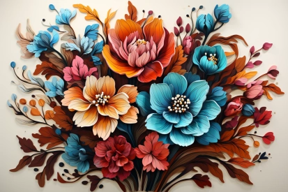 A colorful flowers on a white background