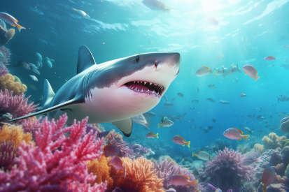A shark swimming in the ocean