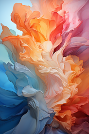 A colorful fabric swirls