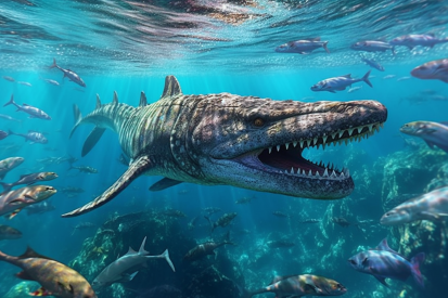 A shark swimming in the water