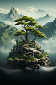 A tree on a cliff