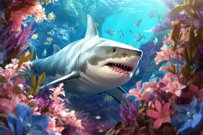 A shark swimming in the water
