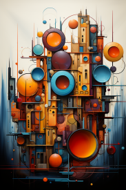 A colorful art piece of artwork