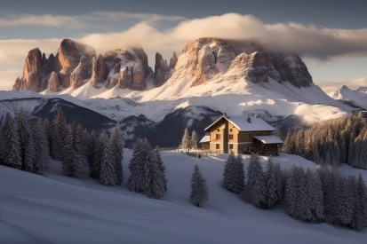 A house in the snow