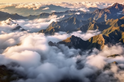 Clouds above a mountain range