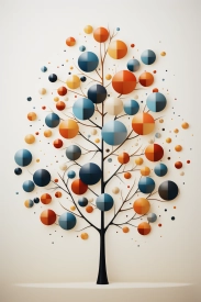 A tree with colorful circles