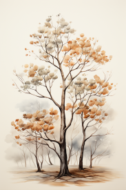 A watercolor of a tree