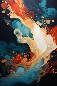 A colorful swirls of paint