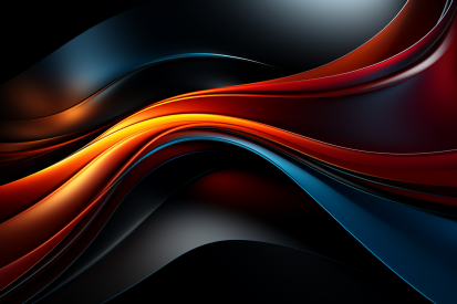 A colorful waves on a black background