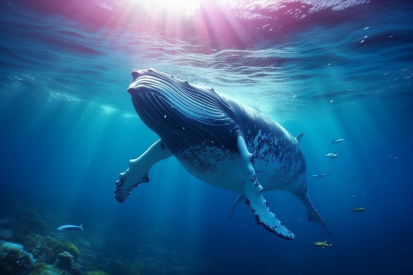 A whale swimming in the water