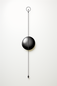 A black and white object with a black circle