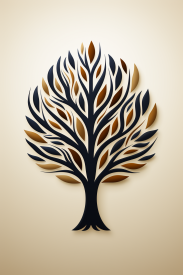 A black and gold tree