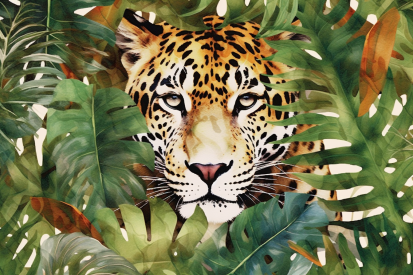 A leopard in the jungle