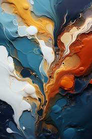 A colorful art with gold and blue