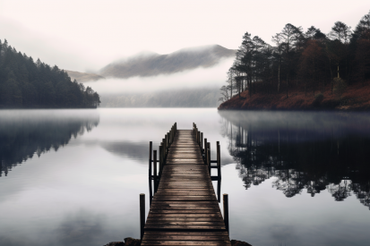 A dock on a lake