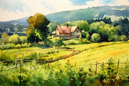 A house in a field