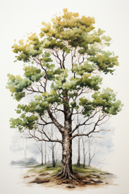 A painting of a tree