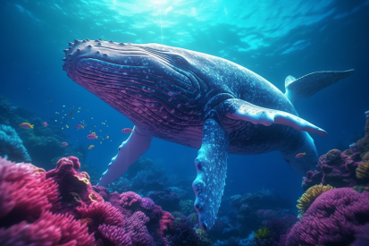 A whale swimming under water