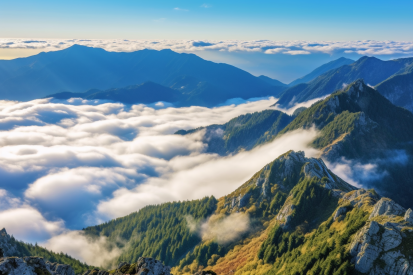 Clouds above a mountain range