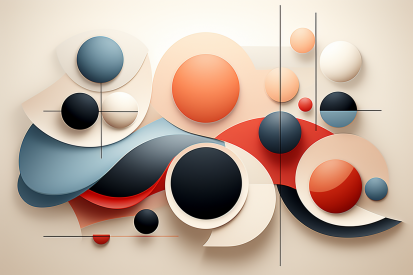A colorful circles and waves