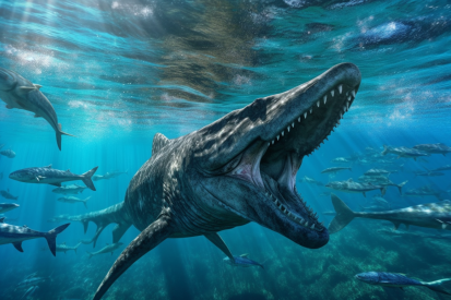 A shark swimming in the water