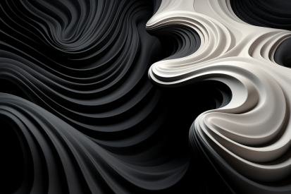 A black and white wavy lines