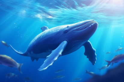 A whale swimming in the water
