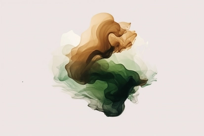 A green and brown smoke
