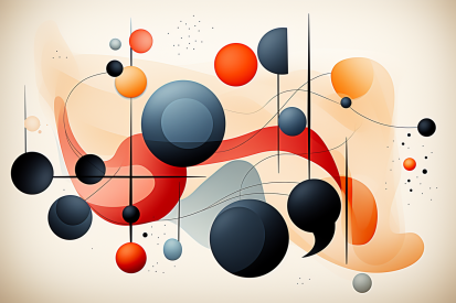 A colorful art piece with circles and lines