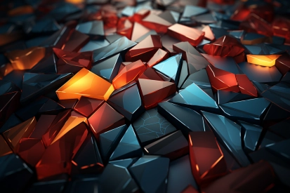 A group of black and red triangles