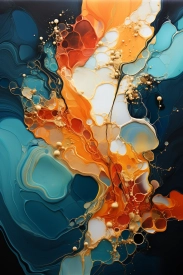A close up of a painting