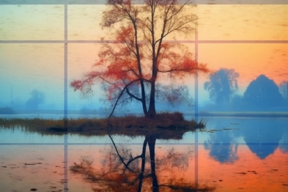 A tree in a lake