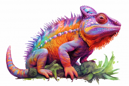 A colorful lizard with spikes
