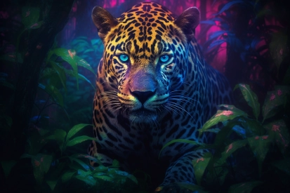 A leopard in the jungle