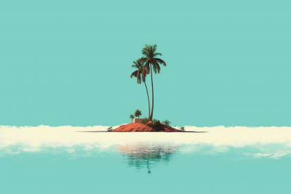 A palm trees on an island