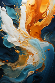 A close up of a painting