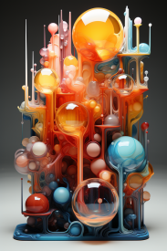 A colorful liquid with bubbles