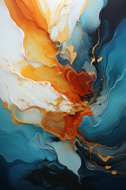 A close up of a painting
