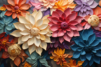 A group of colorful flowers