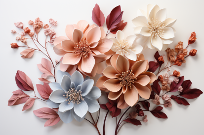 A group of flowers on a white background