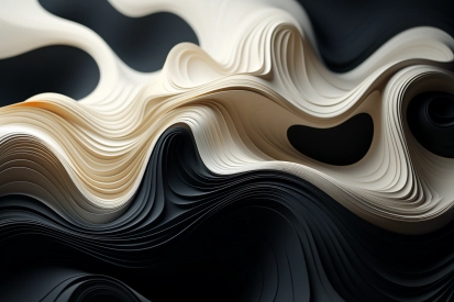 A black and white wavy lines